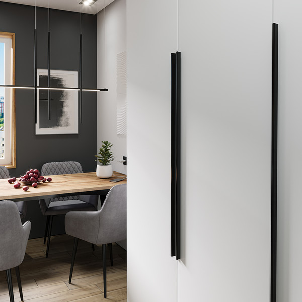 Изображение товара Ручка для мебели Kerron S-2639-1200 BL (матовый черный)