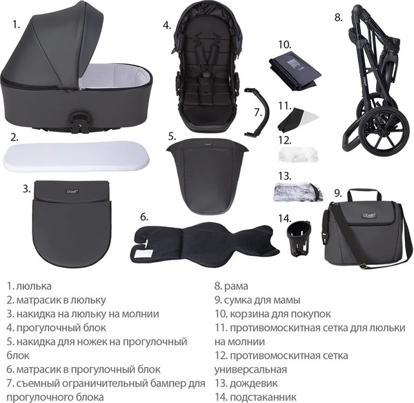 Изображение товара Детская универсальная коляска Kitelli Areo Pro 2 в 1 (03/рама черная)