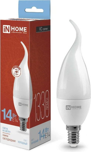 Изображение товара Лампа INhome LED-Свеча на ветру-VC 14Вт 230В E14 6500K 1330Лм/ 4690612054384