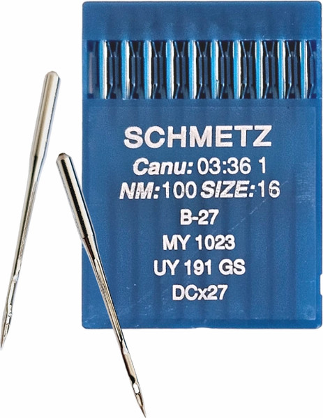 Изображение товара Набор игл для промышленной швейной машины Schmetz DCx27 100 Sch-10 (10шт, универсальные)