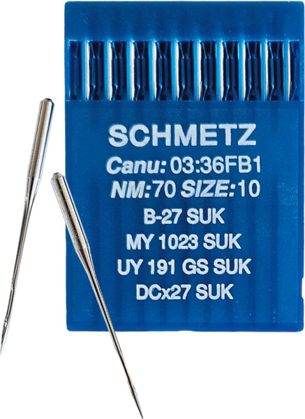 Изображение товара Набор игл для промышленной швейной машины Schmetz DCx27 70 SUK Sch-10 (10шт, для высокоэластичных тканей)
