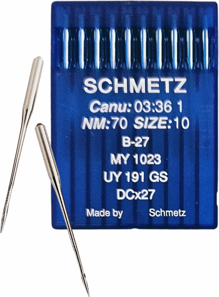 Изображение товара Набор игл для промышленной швейной машины Schmetz DCx27 70 Sch-10 (10шт, универсальные)