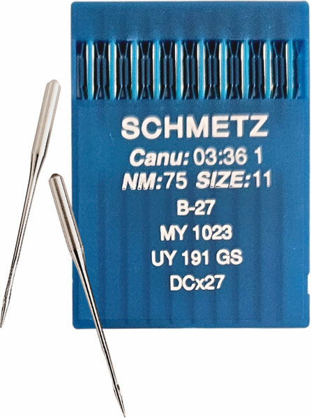 Изображение товара Набор игл для промышленной швейной машины Schmetz DCx27 75 Sch-10 (10шт, универсальные)