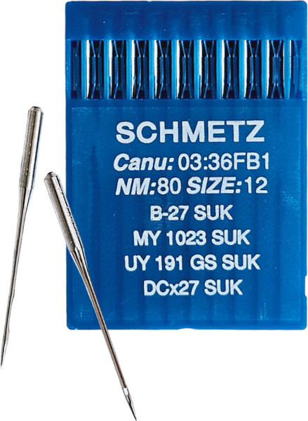Изображение товара Набор игл для промышленной швейной машины Schmetz DCx27 80 SUK Sch-10 (10шт, для высокоэластичных ткане)