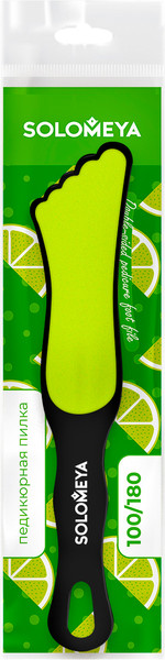 Изображение товара Терка для ног Solomeya двухсторонняя 100/180 грит / 06-1184 (черный/лайм)