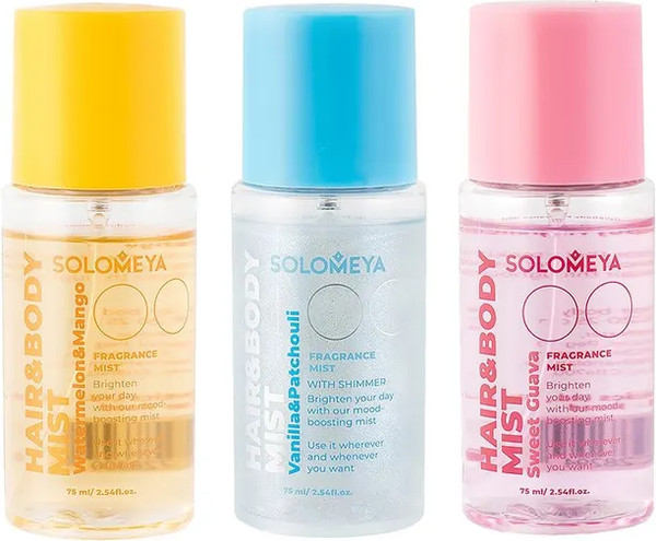Изображение товара Спрей для тела Solomeya Black Vanilla&Patchouli Парфюмиров-й для волос и тела с шиммером (75мл)