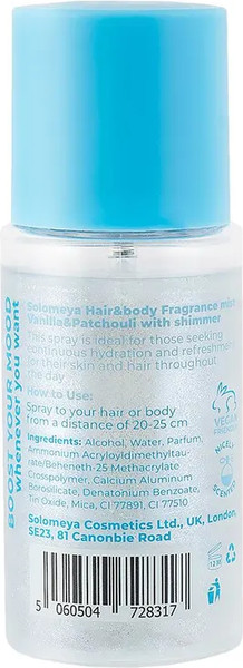 Изображение товара Спрей для тела Solomeya Black Vanilla&Patchouli Парфюмиров-й для волос и тела с шиммером (75мл)