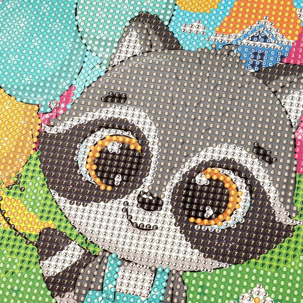 Изображение товара Набор алмазной вышивки MultiArt Енотик / AM17X23-113867