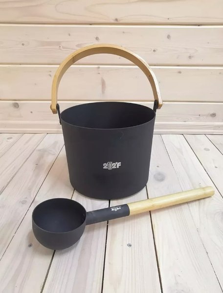 Изображение товара Набор для бани Doorwood Simple Black шайка 5л + черпак 42см / DW03265 (бамбук)
