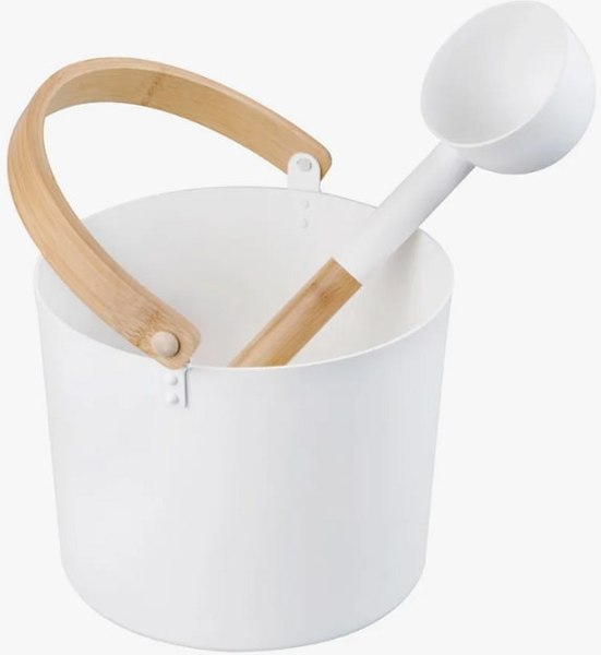 Изображение товара Набор для бани Doorwood Simple White шайка 5л + черпак 42см / DW03266 (бамбук)