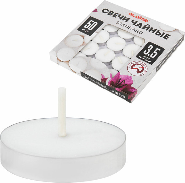 Изображение товара Набор свечей Laima Standard чайные / 609197 (50шт)