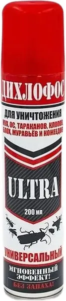 Изображение товара Аэрозоль от насекомых Аэро-Про Дихлофос Ultra (200мл)