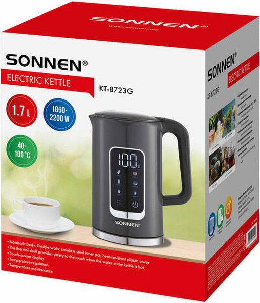 Изображение товара Электрочайник Sonnen KT-8723G / 454690 (серый)