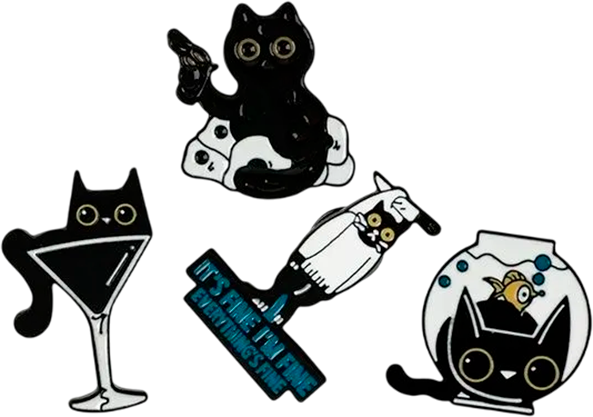 Изображение товара Набор значков Meshu Black cats / MS_60346 (4шт)
