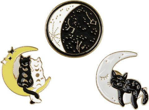 Изображение товара Набор значков Meshu Moon cats / MS_60347 (3шт)