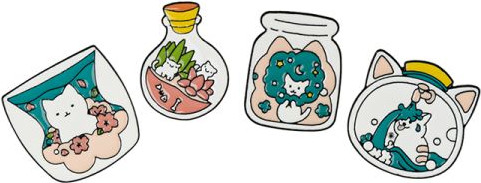 Изображение товара Набор значков Meshu White cats / MS_60350 (4шт)