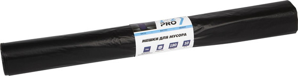 Изображение товара Пакеты для мусора 1-2-Pro 180л / Л-ПДМ-180 (10шт, черный)