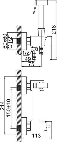 Изображение товара Гигиенический душ со смесителем Ledeme L5398D-7