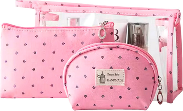 Изображение товара Набор косметичек Kristaller Handmade 3in1 / 25000 (розовый)