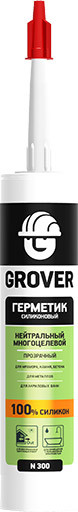 Изображение товара Герметик силиконовый Grover N 300 (600мл, прозрачный)