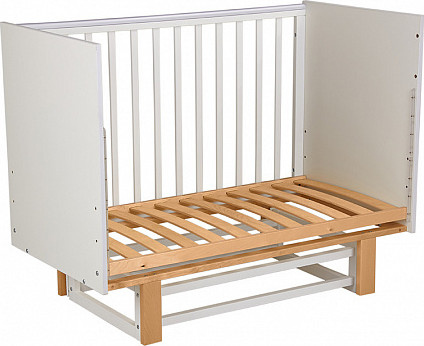 Изображение товара Детская кроватка Polini Kids Simple 342 с маятником / 0003168-17 (белый/натуральный)