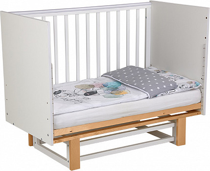 Изображение товара Детская кроватка Polini Kids Simple 342 с маятником / 0003168-17 (белый/натуральный)
