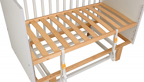 Изображение товара Детская кроватка Polini Kids Simple 342 с маятником / 0003168-17 (белый/натуральный)