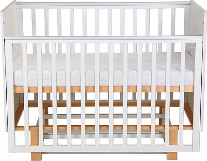 Изображение товара Детская кроватка Polini Kids Simple 342 с маятником / 0003168-17 (белый/натуральный)