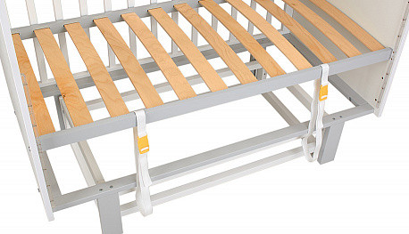 Изображение товара Детская кроватка Polini Kids Simple 342 с маятником / 0003168-16 (белый/серый)