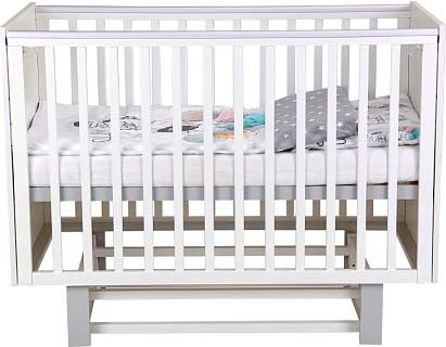 Изображение товара Детская кроватка Polini Kids Simple 342 с маятником / 0003168-16 (белый/серый)