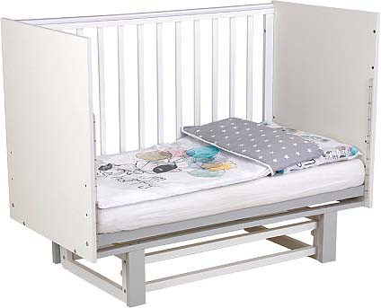 Изображение товара Детская кроватка Polini Kids Simple 342 с маятником / 0003168-16 (белый/серый)