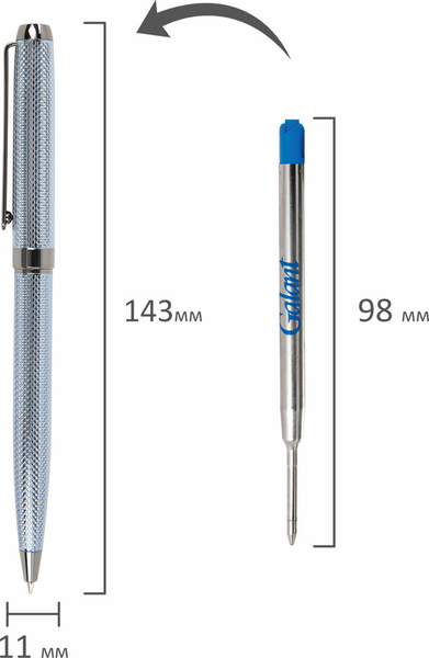 Изображение товара Ручка шариковая имиджевая Galant 144174 (корпус синий металл/детали оружейный металл)