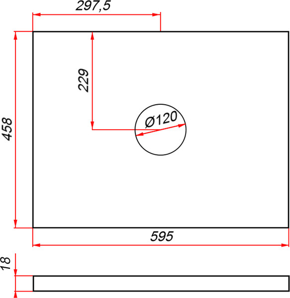 Изображение товара Столешница для тумбы в ванную ЗОВ CLDSP18A595458C1 (аттик)