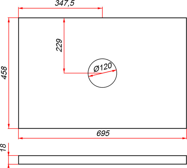 Изображение товара Столешница для тумбы в ванную ЗОВ CLDSP18A695458C1 (аттик)