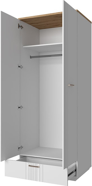 Изображение товара Шкаф Anrex Mateo 2DG1S (белый/дуб наварра)