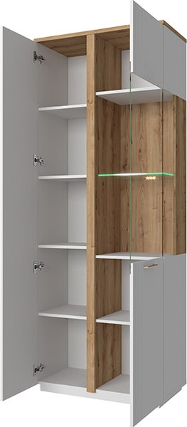 Изображение товара Шкаф с витриной Anrex Mateo 1V1D L (белый/дуб наварра)