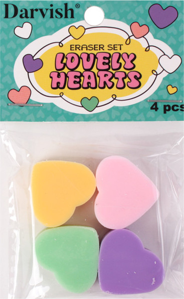 Изображение товара Набор ластиков Darvish Сердечки / DV-14310 (4шт)