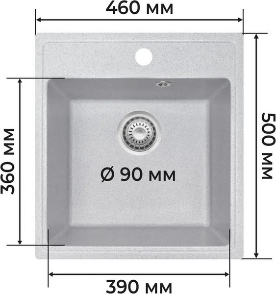 Изображение товара Мойка кухонная Granrus GR-460 (светло-серый)