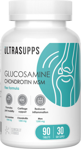Изображение товара Хондропротектор Ultrasupps Глюкозамин Хондроитин МСМ Флекс Формул (90 капсул)