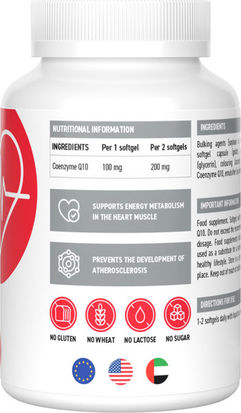 Изображение товара Коэнзим Ultrasupps Q10 Антиоксидант 100мг (30 капсул)