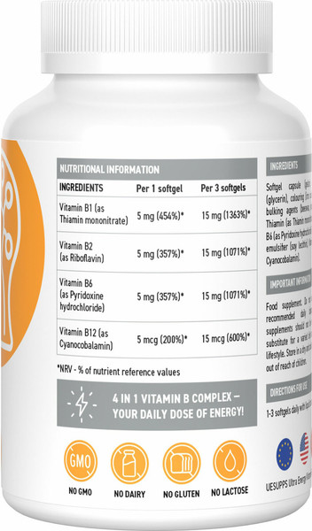 Изображение товара Витаминно-минеральный комплекс Ultrasupps Витамин В Комлекс (90 капсул)