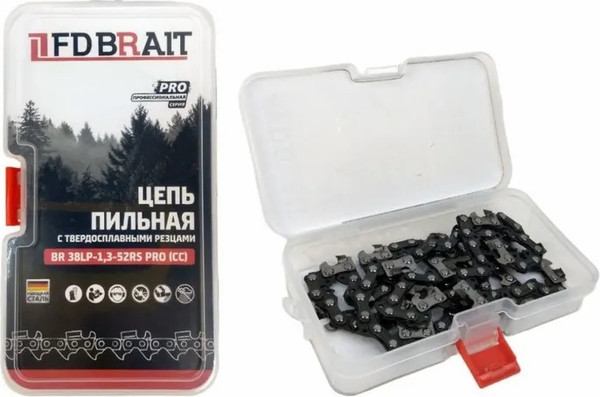 Изображение товара Цепь для пилы Brait BR 3/8LP-1.3-52RS PRO(CC) (футляр)