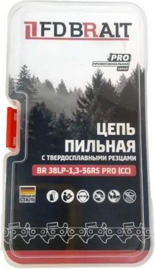 Изображение товара Цепь для пилы Brait BR 3/8LP-1.3-56RS PRO(CC) (футляр)