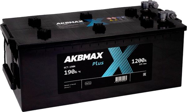 Изображение товара Автомобильный аккумулятор AKBMAX L Plus 190 под болт L8 (190 А/ч)