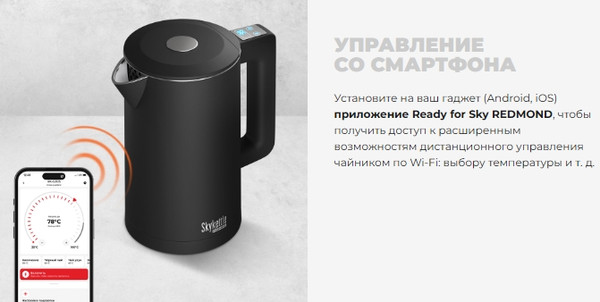 Изображение товара Электрочайник Redmond SkyKettle KM231S (черный)