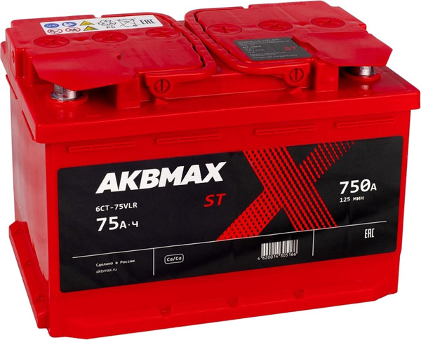 Изображение товара Автомобильный аккумулятор AKBMAX R ST 75R RL3 (75 А/ч)