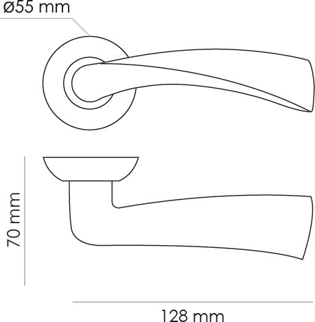 Изображение товара Ручка дверная Rucetti RAP 1 SN/CP (белый никель, хром)