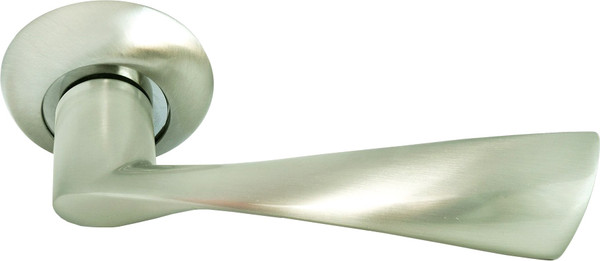 Изображение товара Ручка дверная Rucetti RAP 1 SN/CP (белый никель, хром)