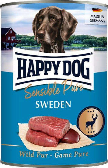 Изображение товара Влажный корм для собак Happy Dog Sensible Pure Sweden Оленина / 61080 (400г)