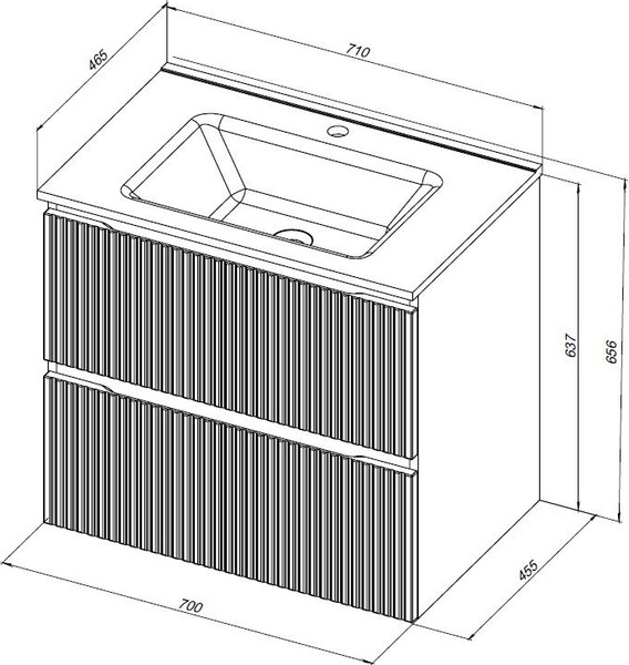 Изображение товара Тумба под умывальник Aquanet Джейн 70 Flat / 335433 (мисти грин)